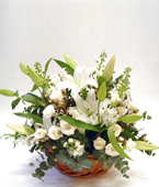 USA Flower Baskets USA,,:WHITE FLOWER BASKET