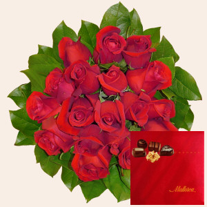 Ireland flower :Roses & Chocolates ( 18 Roses )