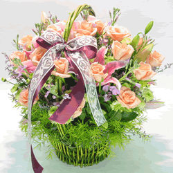 S.Korea flower ,S.Korea:Rose basket-k2