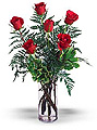 Sweden Birthday Sweden,:6 Roses in a glass vase