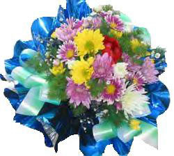 Denmark flower :Dazzling Rainbow Flower Basket