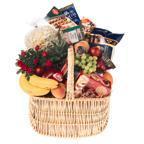 large gourmet and fruit basket