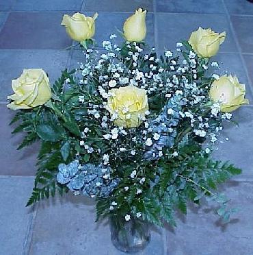 6 Yellow Roses Roses