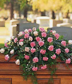 Italy Sympathy Italy,:Heavenly Pink Casket Spray