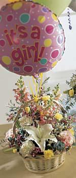 The FTD Baby Girl Bouquet with Balloons