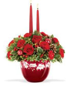 USA Christmas USA,,:Ruby Glass Bowl Bouquet