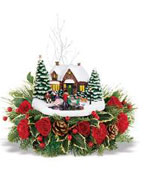 USA Christmas USA,,:Teleflora's Thomas Kinkade's Skater's Pond Bouquet